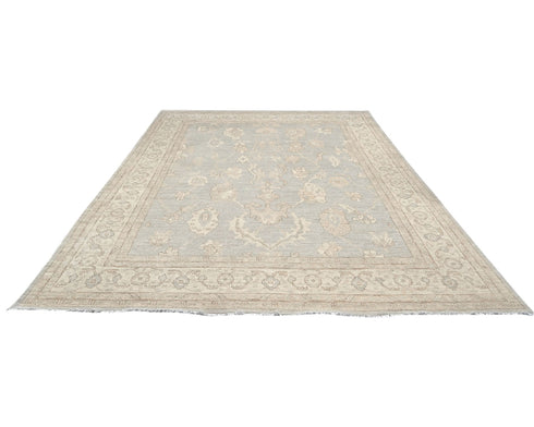 12x14 Zeigler Muted Gray Afghan Hand Knotted Wool Area Rug